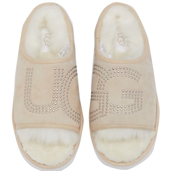 UGG Shoes - UGG Toscana Sheepskin Lined Slide Slipper Beige 10
